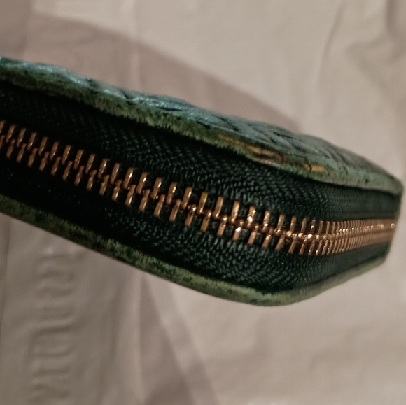 Tory Burch Green Flemming Quilted Leather Long Zip Continental Wallet - Picture 6 of 10